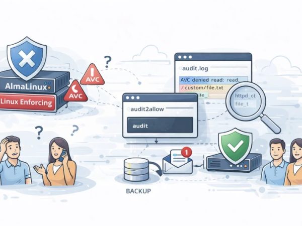 SELinux на AlmaLinux без отключения Enforcing: генерация policy-модуля по audit.log и отладка контекста файлов